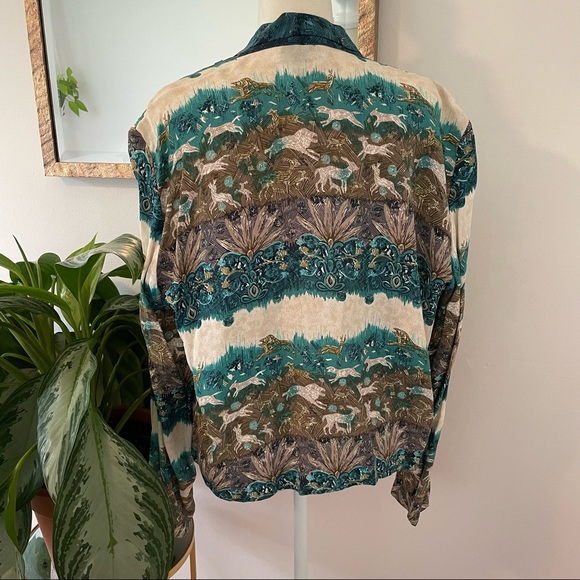 Vintage Waterfall Tropical Jungle Cardigan Jacket - Picture 3 of 9